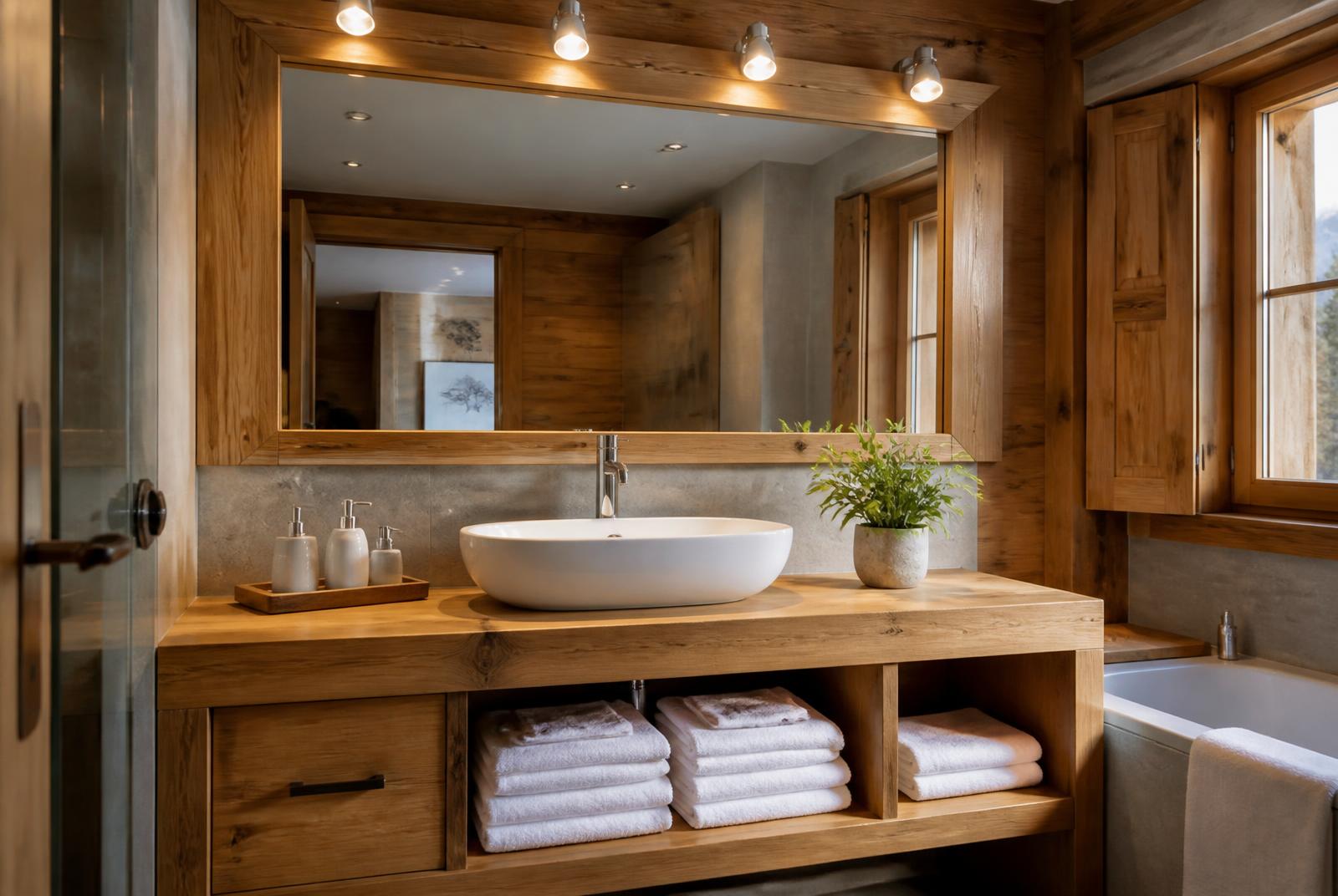 Salle de bain de chalet en bois — Personal Cleaner Haute-Savoie