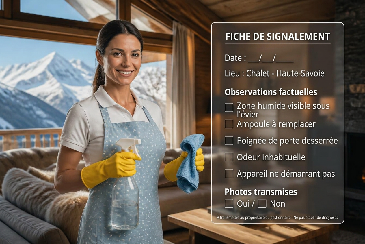 Que peut signaler une Personal Cleaner sans se substituer à un artisan ?