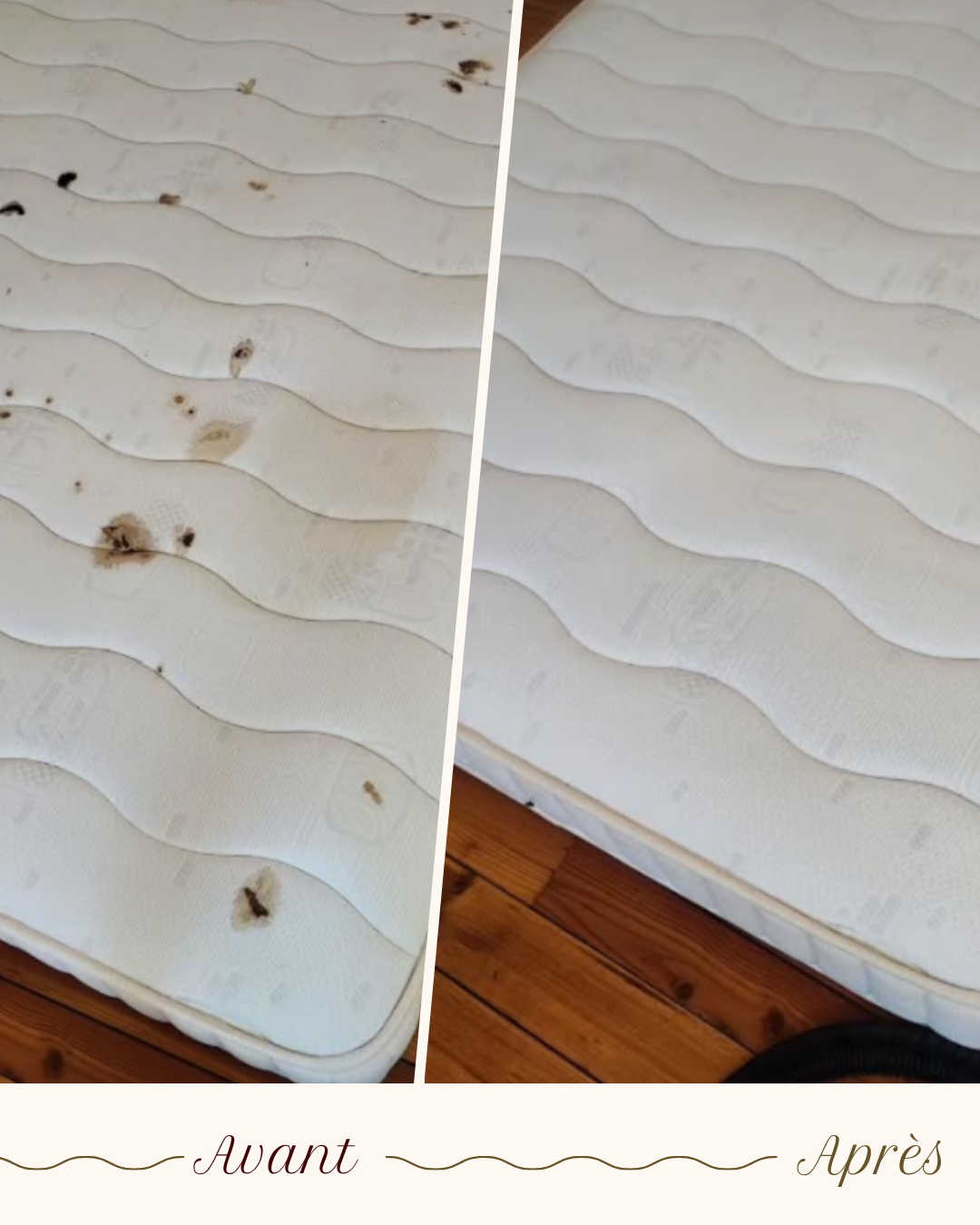 Avant / après — Nettoyage complet (Matelas)