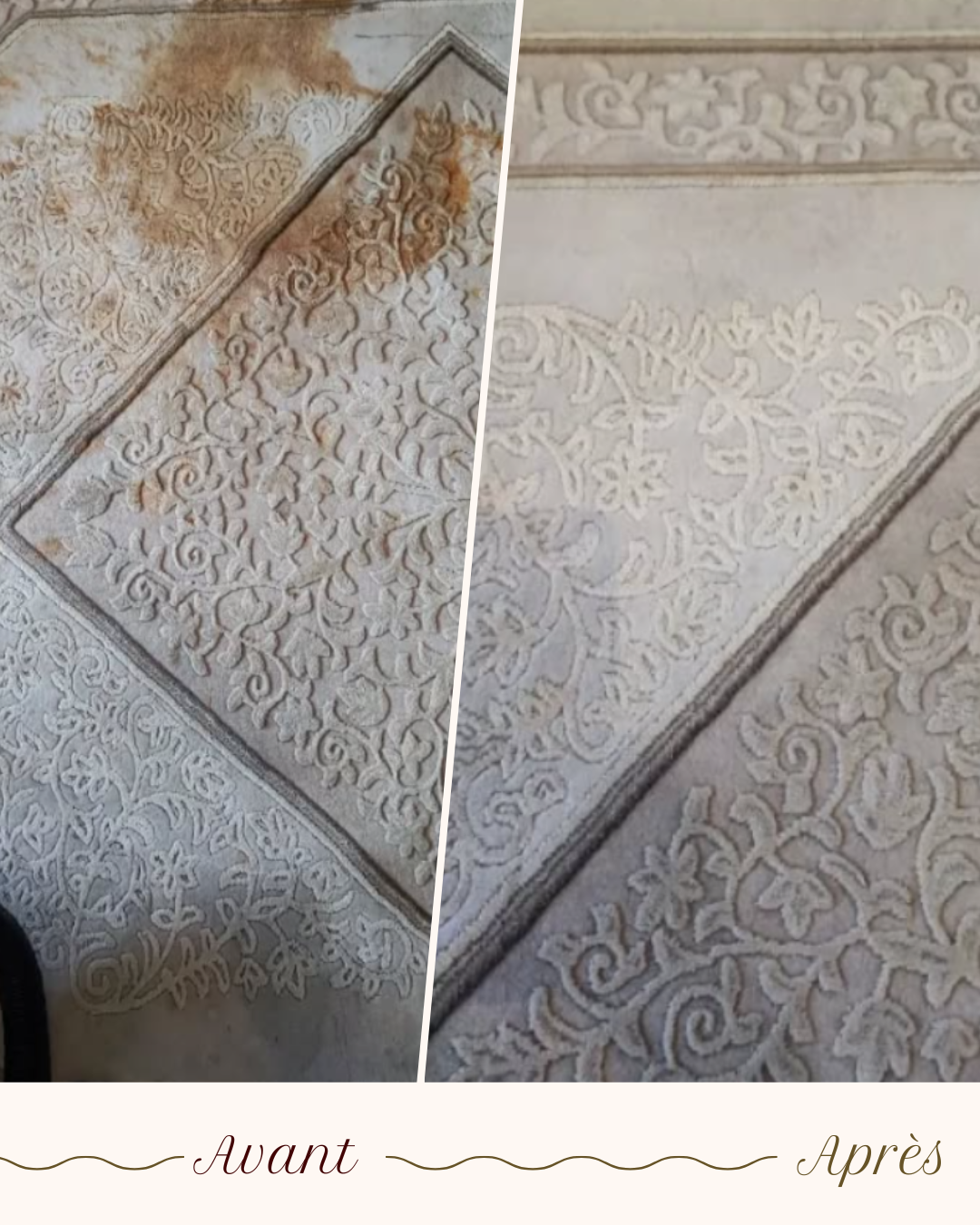 Avant / après — Tapis — détachage profond (Tapis & moquettes)